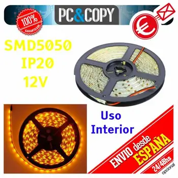 

5M yellow LED strip 12v IP20 indoor light Flexible tape SMD5050