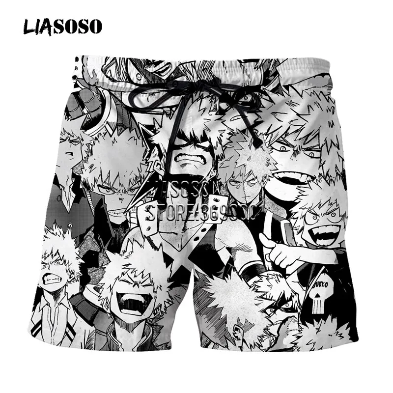 LIASOSO аниме Guy Todoroki Shouto Bakugou кацуки 3D принт мужские Шорты повседневные шорты пляжные шорты летние шорты Уличная одежда X2795