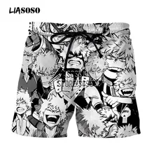 LIASOSO аниме Guy Todoroki Shouto Bakugou кацуки 3D принт мужские Шорты повседневные шорты пляжные шорты летние шорты Уличная одежда X2795