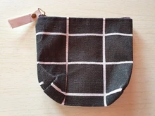 ETya-monedero pequeño de lona para mujer y niño, cartera pequeña de tartán Floral con cremallera, tarjetero