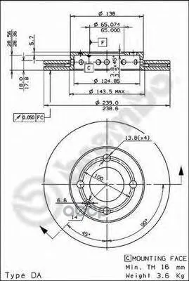 Тормозной Диск Передний Вент. Brembo арт. 09.6799.14
