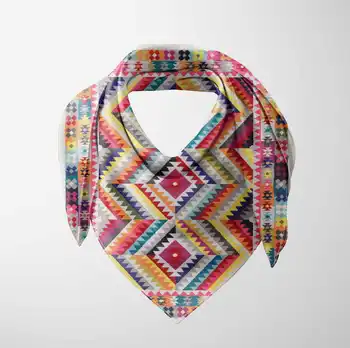 

Else Colored Authentic Anatolian Ottoman Turkish Printed Square Rayon Fabric Neck Head Floral Pattern Scarf Scarves Women Hijab