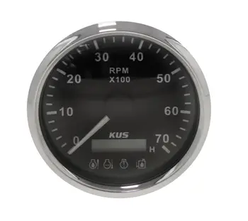

Tachometer 0-7000 rpm with emergency alarm divider 1-10, black dial, stainless bezel, D. 85mm ky07046