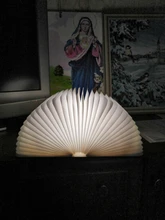 Table-Lamp Desk Led-Book Night-Light Wooden Magnetic Home-Decoration Foldable Creative