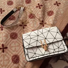 Bandoleras con estampado de grietas para mujer, novedad de verano, versión coreana, bolso de mano, cadena, bolso de hombro de moda, 2020