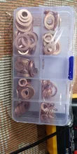 Juego de juntas de Arandela de cobre y tornillos, surtido de juntas planas con caja/M8/M10/M12/M14 para tapones de sumidero, 200 Uds.