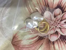 Circle Earrings Women Jewelry Earclip Punk Gold Vintage Baroque Round Pearl A14257 High-Imitation