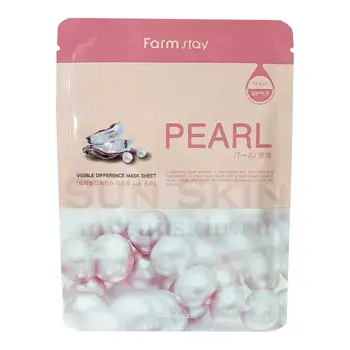 

Fabric face mask with pearl extract farmstay visible difference mask sheet Pearl