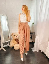 Pants Women Trousers Draped Simplee High-Waist Office Lady Street-Wear Spring Bottoms