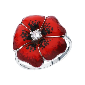 

Silver ring with enamel and cubic zirconium sunlight sample 925