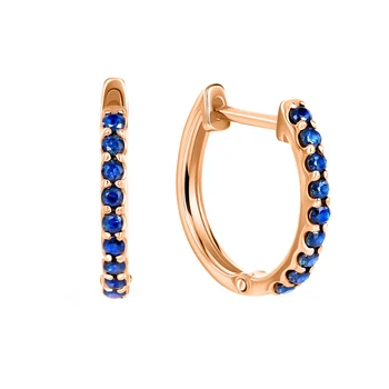 

Gold earrings with sapphires synthetic sunlight sample 585
