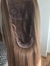 Pelucas de cabello Natural para Mujeres Afro, pelo sintético largo y liso, color marrón ombré, resistente al calor, a la moda, para Cosplay diario