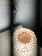 Tira de luces LED impermeable para exteriores, tira de luces LED SMD 2835, 1M, 2M, 5M, 10M, 20M, 25M, 220V, Flexible, color blanco cálido