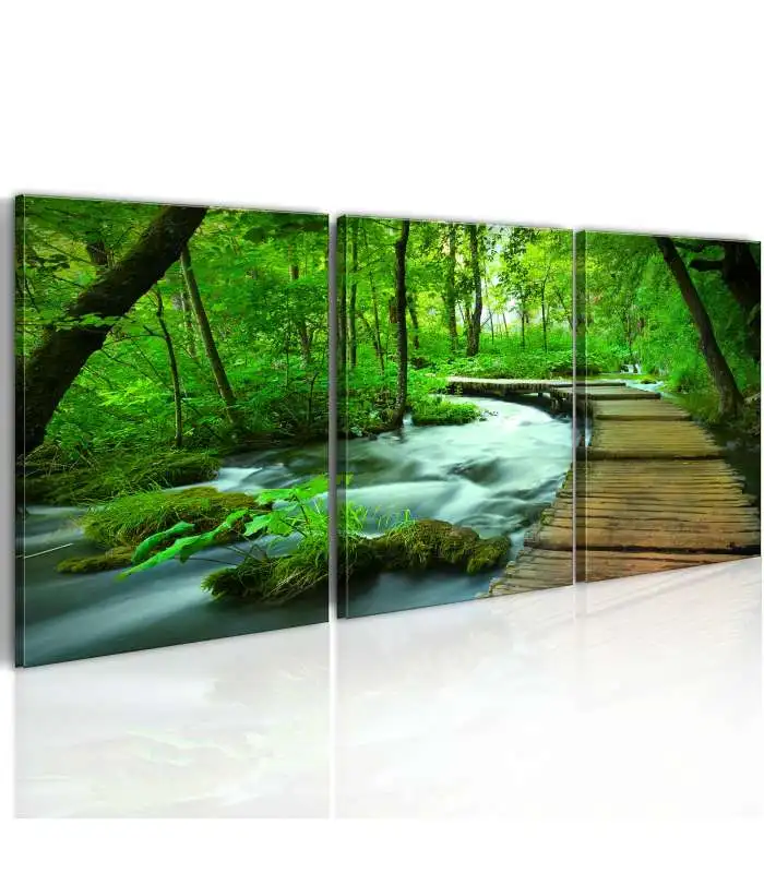 Table-Forest Road-Triptych afbeelding