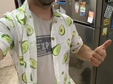 Camisa de manga corta con estampado de aguacate para hombre, Camisa cómoda informal con cuello en V y solapa, 40x40, nueva gran oferta