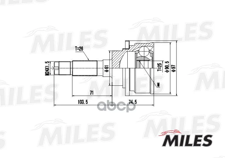 Шрус Ford Ranger/Mazda B-Serie Iv 2.5td 02-06 Нар. Miles Ga20121 Miles арт. GA20121