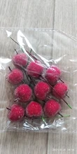 Mini manzana de fruta falsa, 10 Uds., 2cm, bayas de cristal Artificial, rojo, Granada, cereza, estambre de ramo, Navidad, manzana decorativa
