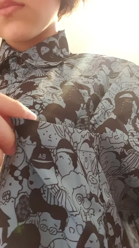 Punk Harajuku Shirt with Cartoon print photo review
