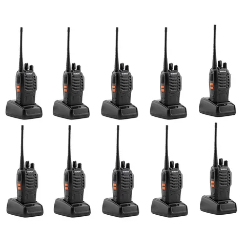 

10 PCS WALKIE TALKIES BF-888S BAOFENG HANDHELD TWO WAY RADIOS BATTERY AND CHARGER