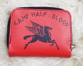 

NOXU 1pcs Faux Leather Camp Half Blood Percy Jackson Movie Wallet Women Men Clutch Leather Bags Purse New Card Holder Coin Bag