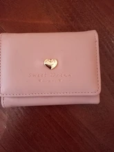 Monedero de Color caramelo a la moda para mujer, Cartera de cuero de Color liso Vintage corta con broche de corazón, tarjetero para chicas