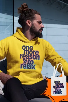 

Angemiel Wear One More Reason To Relax Yellow Men 'S Hooded Sweatshirt Bags Kombin