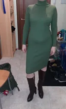 Sweater Dresses Turtleneck Long-Sleeve Slim Bodycon Vestidos Autumn Winter Women Lady