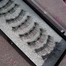 Conjunto de pestañas postizas magnéticas largas 3D de visón, pestañas postizas gruesas naturales magnéticas, 5 unidades