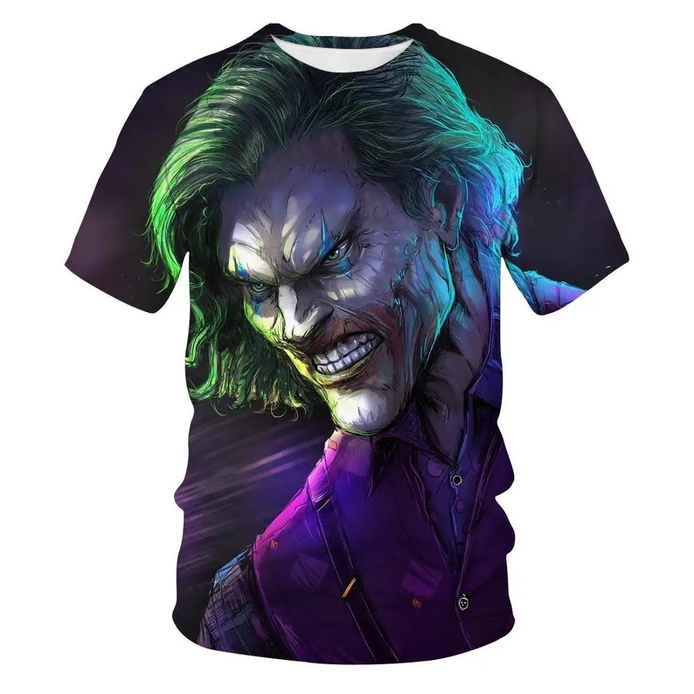 

3D printed colorful clown pattern short-sleeved tshirt casual hot style sports fitness T-shirt 2020 new free shipping