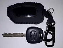 DXL4950 LCD controlador remoto 100% de cuero clave caso clave Fob para Pandora DXL 4950 DX-90BT DX-91 dos forma de sistema de alarma para coche