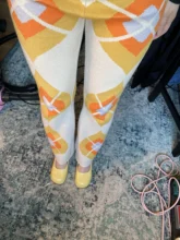 Flare-Pants Long-Trousers Knitting Amber-Pattern Vintage High-Waist Plaid Package Geometric