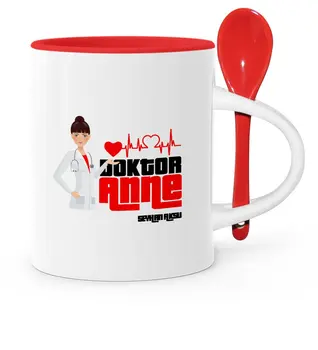 

Personalized Doctor Mother Red Spoon Mug Cup-1