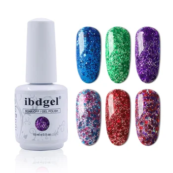 

ibdgel Gel Nail Polish 36 PCS Set Soak Off UV LED Diamond Nail Lacquer Glitter Nail Art Manicure Kit 15ml 52 Colors