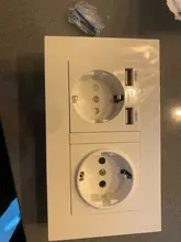 Delviz-Toma corriente con USB estándar para la UE, enchufe de pared con 2 salidas, panel de alimentación CA 110 ~ 250V, de calidad 16A, doble marco, 146x86mm