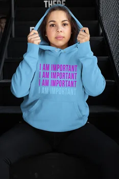 

Angemiel Wear Im Important Ben Treated Blue Women 'S Hooded Sweatshirt