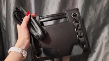 Bolso de mano a la moda para mujer, bandolera con cadena cuadrada, bandolera con remaches