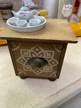 Regalo de madera, herramienta para estudio de postura fácil de instalar, accesorios de fotografía, diseño geométrico, Mini Silla de bebé recién nacido, conjunto de té para mesa