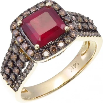 

Sargon jewelry ring with Ruby and diamonds in Yellow Gold