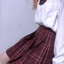 Faldas plisadas Harajuku para mujer, faldas plisadas de cintura alta, color morado, negro, gótico, Cosplay Jk, uniforme para estudiante, Mini falda 2020