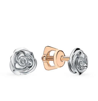 

Gold earrings with diamonds sunlight sample 585