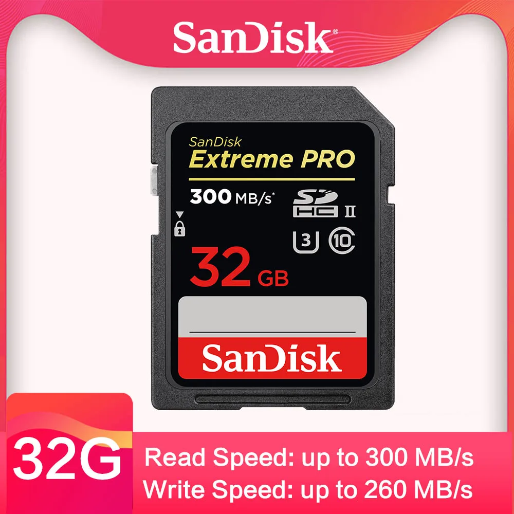 Карта памяти SanDisk Extreme Pro sd Class10 высокоскоростная карта 32 ГБ 64 для камеры SDHC UHS II