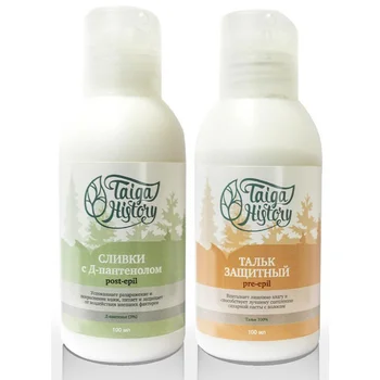 

Talc, cream restoring after depilation, 2 pieces 100 ml taiga history after shugaring, reduces irritation after депиляции