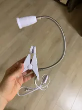 Light-Socket Base Desk-Lamp-Holder Gooseneck Clip-On-Cable Us-Plug On-Off-Switch Flexible