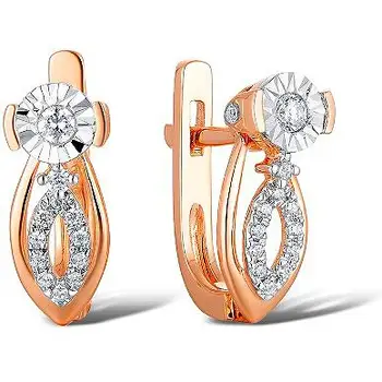 

Lucas gold earrings with 28 red gold diamonds