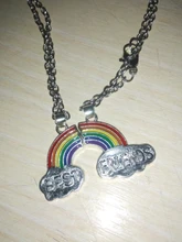 2 unids/set mejor amigo collar encanto señora Corazón Arco Iris grabar mejor amigo para siempre COLLAR COLGANTE amistad mejores amigos regalo de la joyería