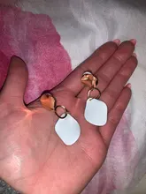 Pendientes con clip geométrico para mujer, aretes Vintage rojo, verde, blanco, con orificio sin pendiente, joyería coreana Irregular 2019
