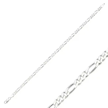 

Angemiel 925 Silver 100 Micron Figaro Chain Bracelet