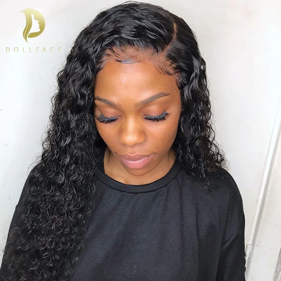 Online Lace Front Human Hair Wigs For Black Women Short Long Afro Curly Human Hair Wig Brazilian curly Frontal Wig Preplucked