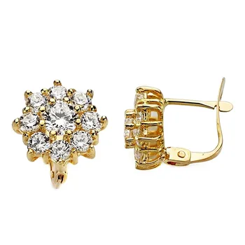 

18k gold earrings rennet zircons 10mm. Closure Catalan [AA2624]