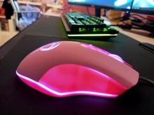 Ratón óptico retroiluminado de color rosa para ordenador, Mouse silencioso con cable, moda Sailor Moon, 2400DPI